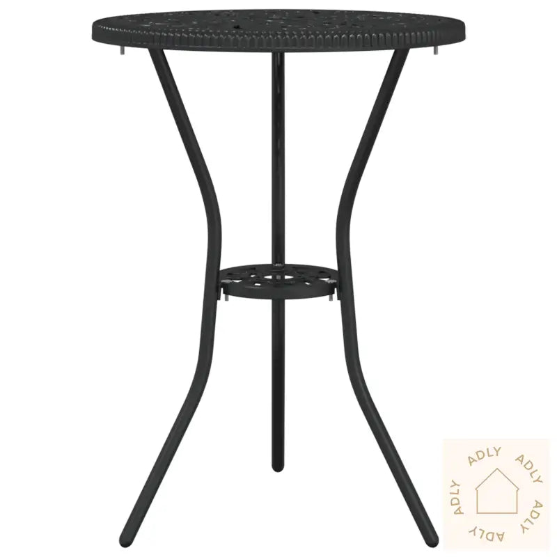 3-Delt Hage Bistro Sett Svart Støpt Aluminium