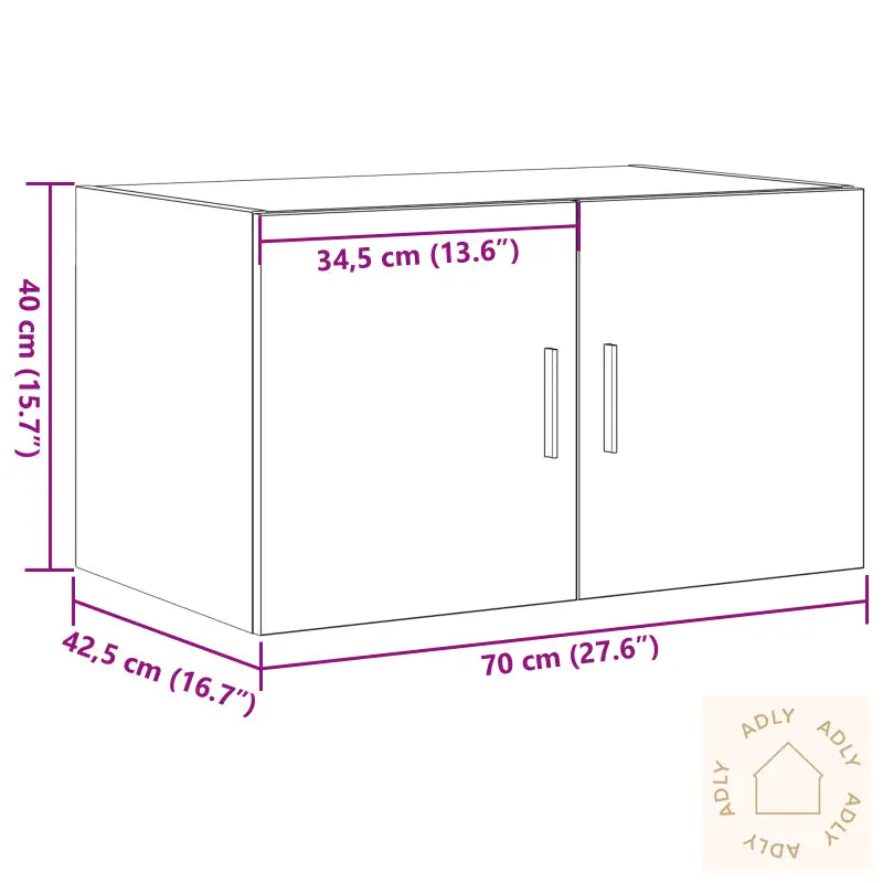 Veggskap Artisan Eik 70X42,5X40 Cm Konstruert Tre