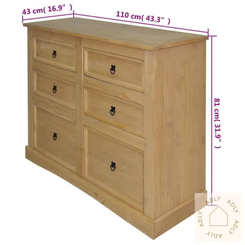Skjenk Meksikansk Furu Corona-Stil 110X43X81 Cm