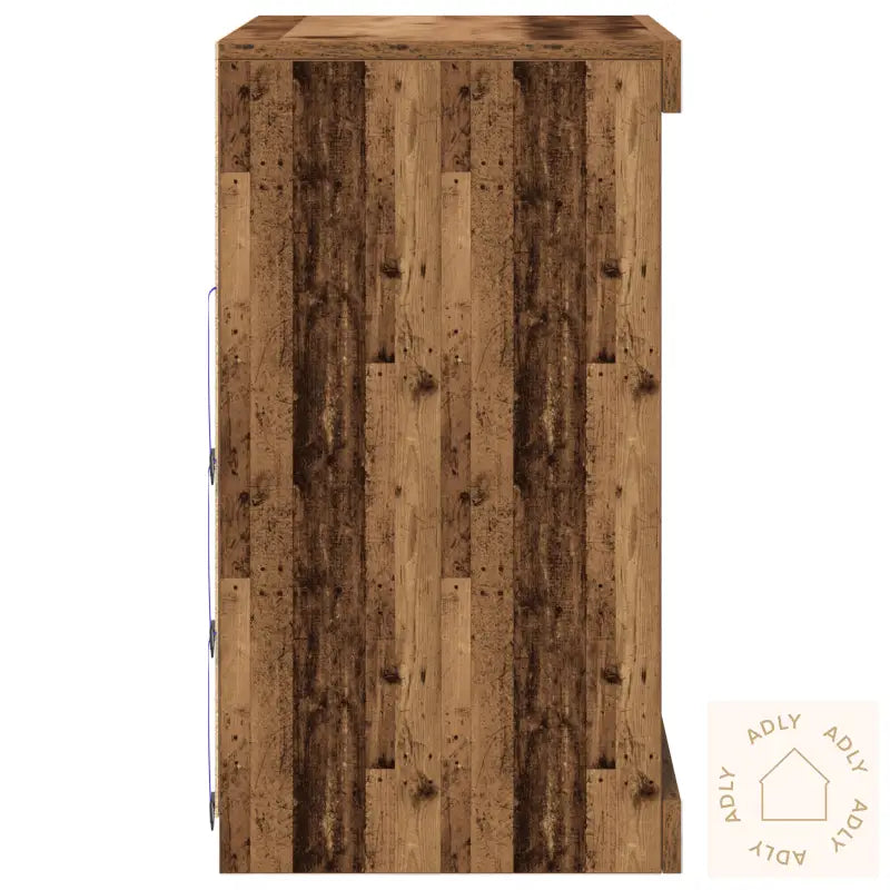 Sideboard Med Led-Lys, Gamle Tre 60,5X37X67 Cm