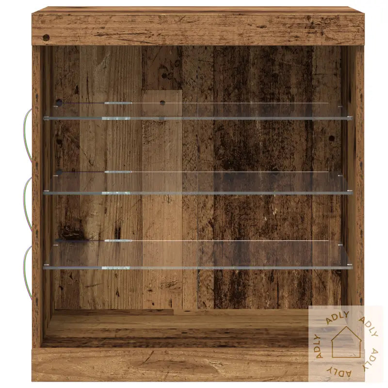 Sideboard Med Led-Lys, Gamle Tre 60,5X37X67 Cm