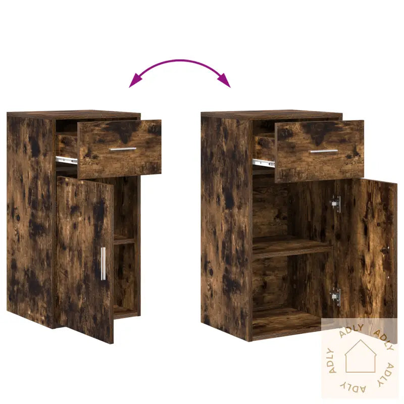 Røkt Eik Oppbevaringsskap Røkt Eik Konstruert Tre Med Røkt Eik Finish