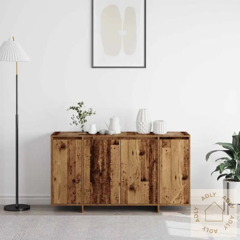 Gammelt Tre Sideboard Gammelt Tre Solid Gjenvunnet Tre