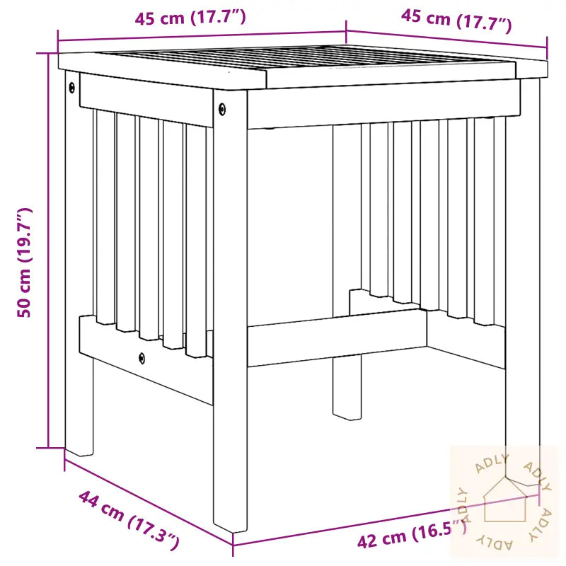 Hagesidebord Brun 45X45X50 Cm Massivt Akasietre