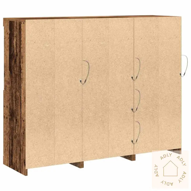 Sidetabell Med Led-Lamper Gammel Tre 123X37X100 Cm Konstruert Tre