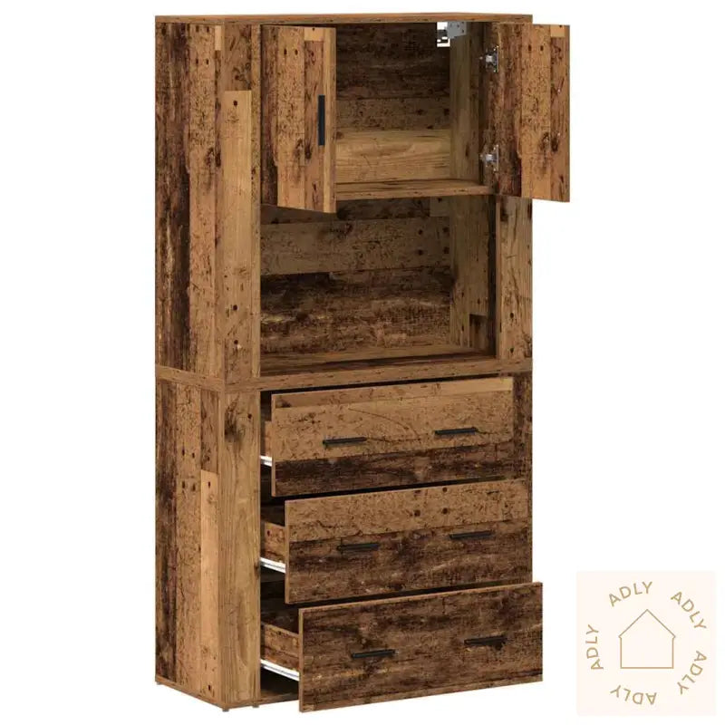 Høyskap Gamle Tre 80X33X150 Cm Ingeniør Tre