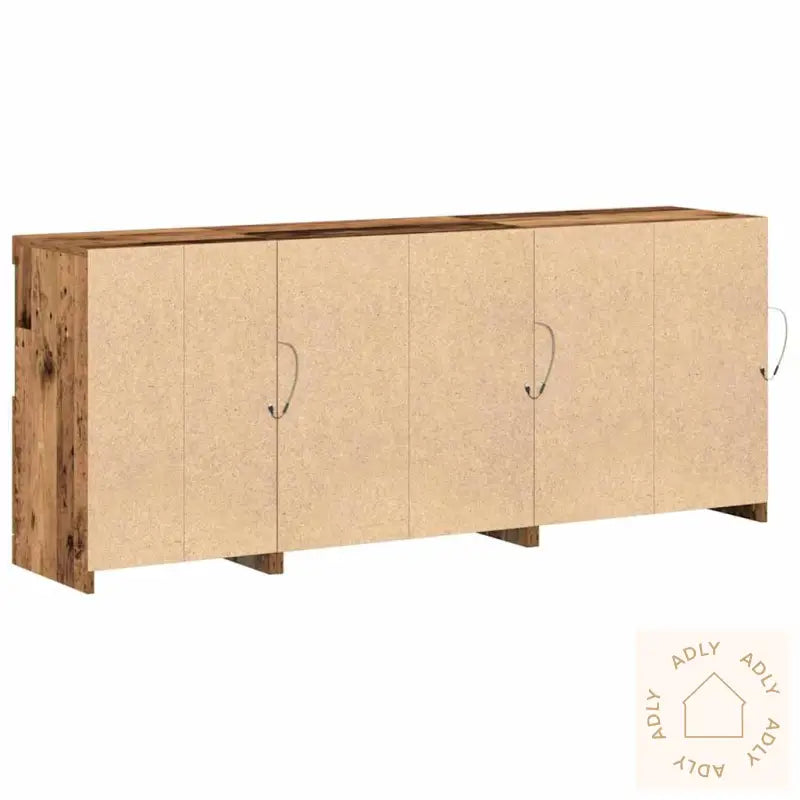 Sideboard Med Led-Lamper Gammelt Tre 162X37X67 Cm Konstruert Tre