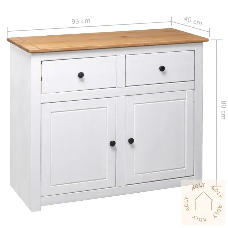 Skjenk Hvit 93X40X80 Cm Heltre Furu Panama Range