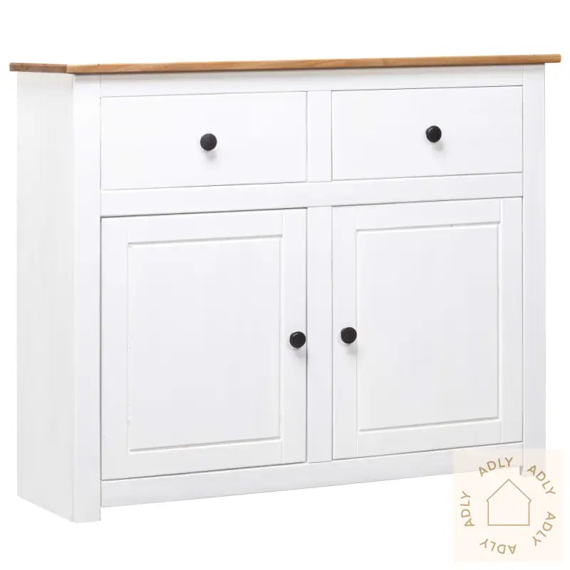 Skjenk Hvit 93X40X80 Cm Heltre Furu Panama Range