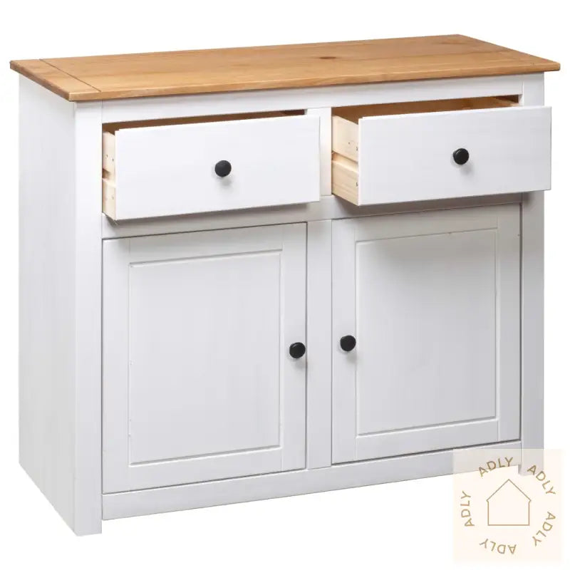 Skjenk Hvit 93X40X80 Cm Heltre Furu Panama Range