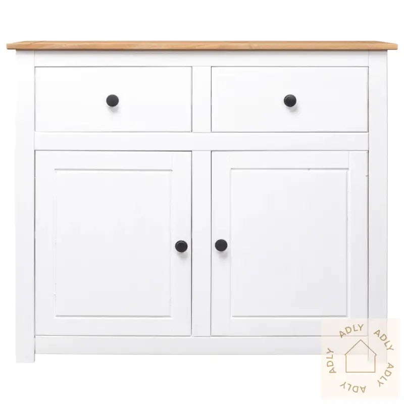 Skjenk Hvit 93X40X80 Cm Heltre Furu Panama Range