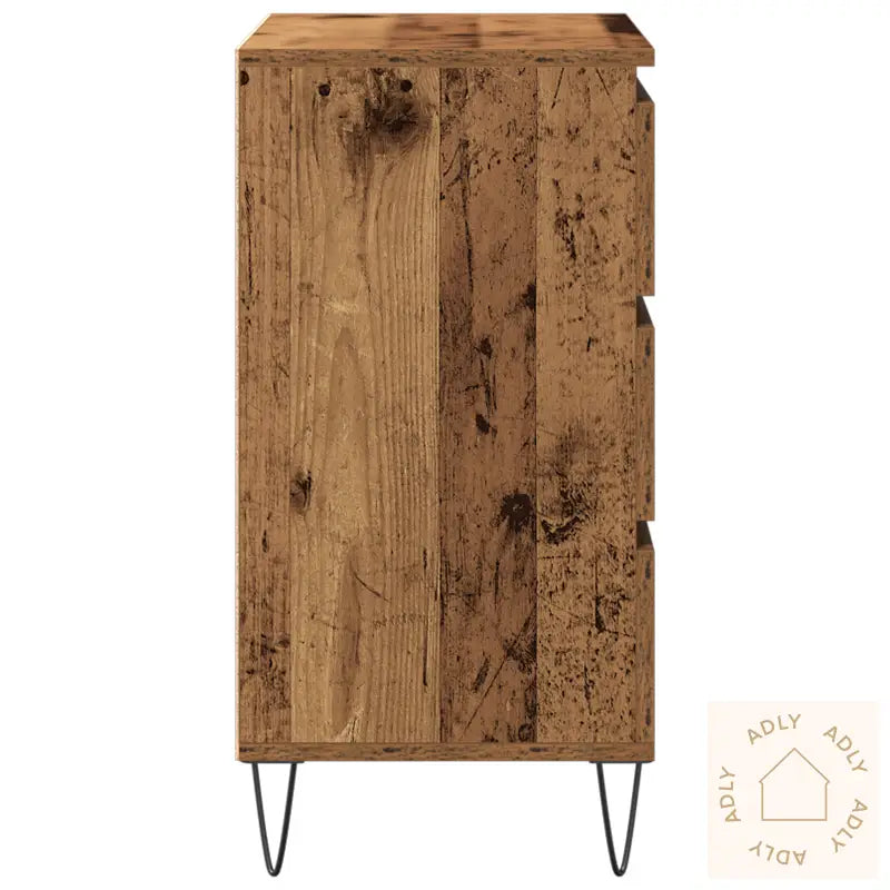 Sideboard Med Skuffer I Gammelt Tre 60X35X70 Cm Konstruert Tre