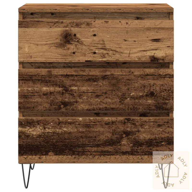 Sideboard Med Skuffer I Gammelt Tre 60X35X70 Cm Konstruert Tre