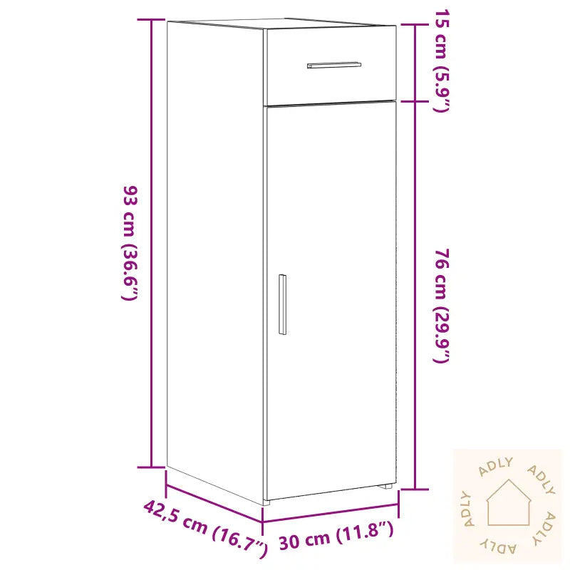 Skjenk Gammelt Tre 30X42,5X93 Cm Ingeniørtre