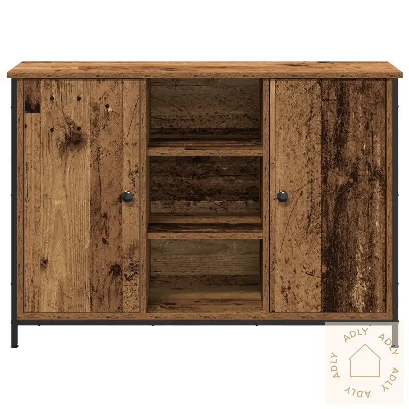 Skap I Gammelt Tre 100X35X70 Cm Laget Av Sponplater Og Stål