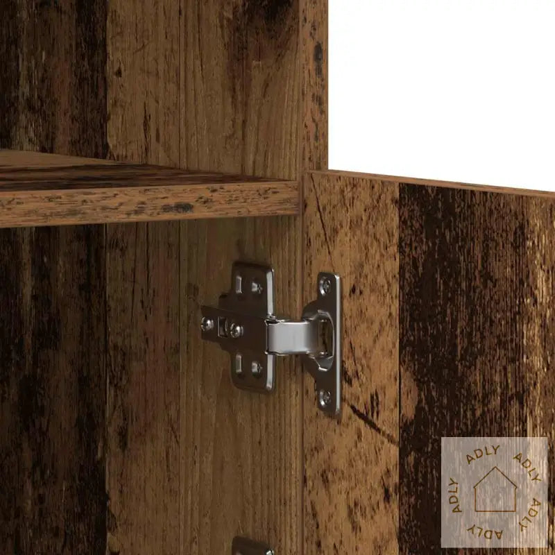 Sidetabell Med Led-Lamper Gammelt Tre 202X37X100 Cm Konstruert Tre