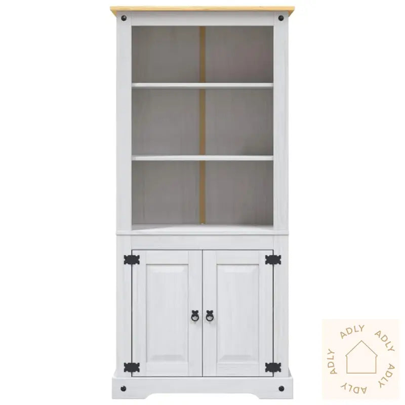 Vitrine Meksikansk Corona-Stil Furu Hvit 80X40X170 Cm