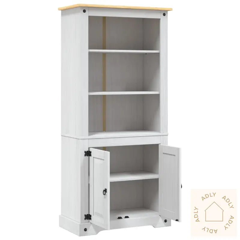 Vitrine Meksikansk Corona-Stil Furu Hvit 80X40X170 Cm