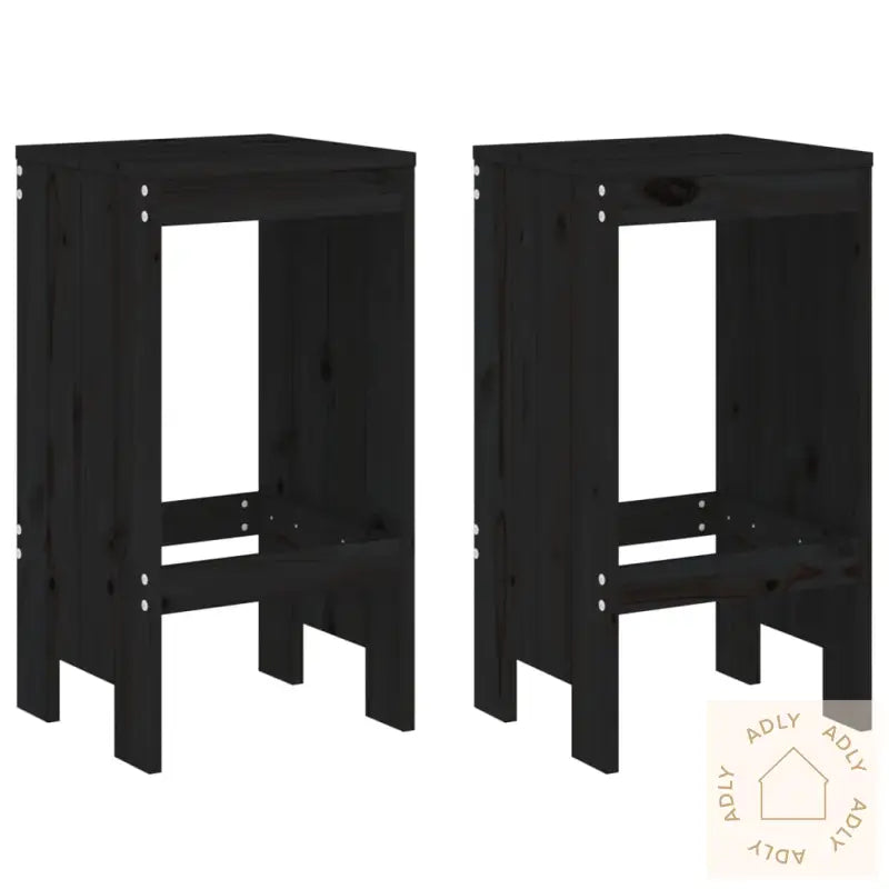 Barkrakker 2 Stk Svart 40X36X75 Cm Heltre Furu