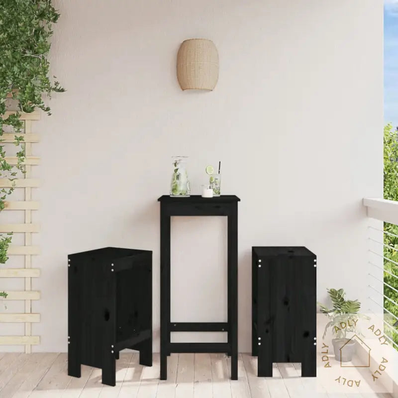 Barkrakker 2 Stk Svart 40X36X75 Cm Heltre Furu