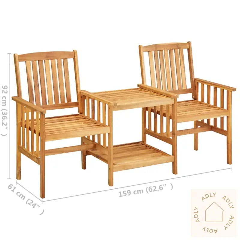 Hagestoler Med Tebord 159X61X92 Cm Heltre Akasie