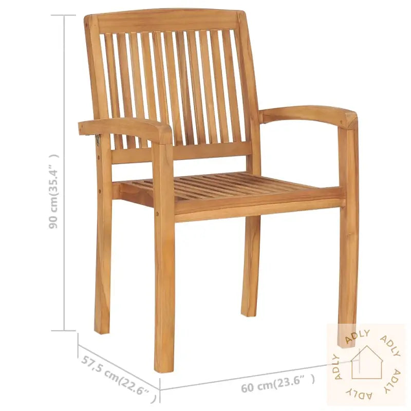 Stablebare Hagestoler 6 Stk Heltre Teak