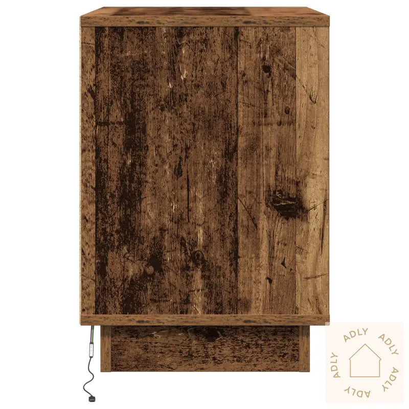 Nattbord Med Led 2 Stk Gammelt Tre 50X34,5X50 Cm