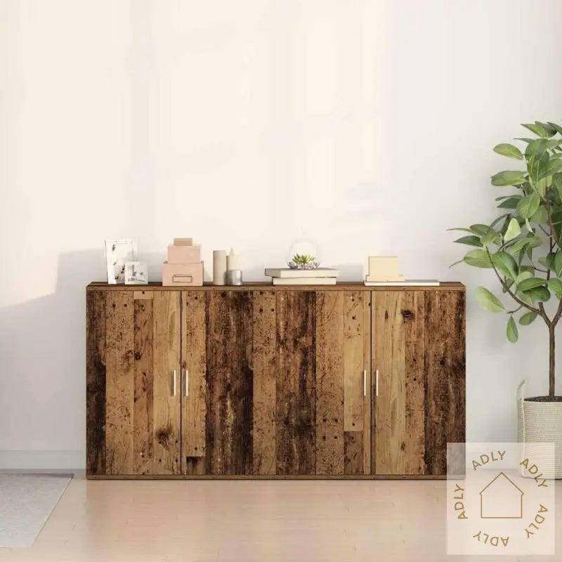 Sideboards 2 Stk Gammelt Tre 79X38X80 Cm Konstruert Tre