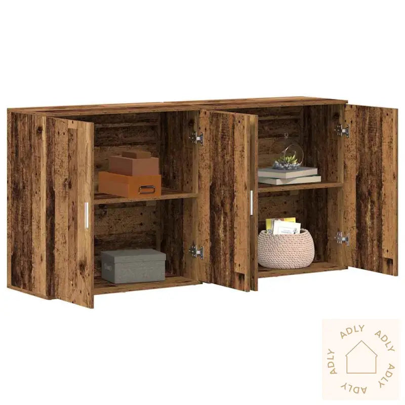 Sideboards 2 Stk Gammelt Tre 79X38X80 Cm Konstruert Tre