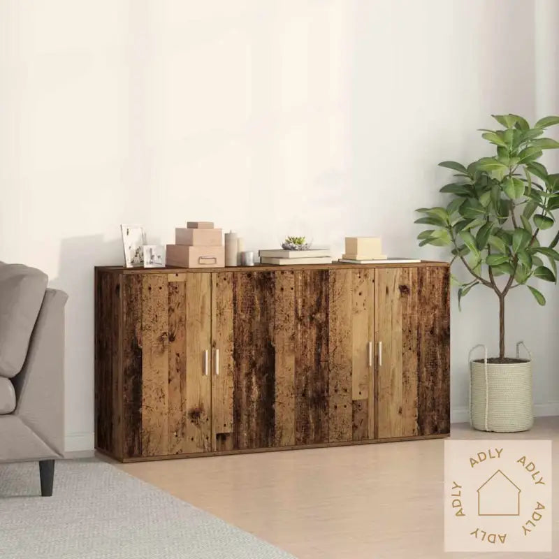 Sideboards 2 Stk Gammelt Tre 79X38X80 Cm Konstruert Tre