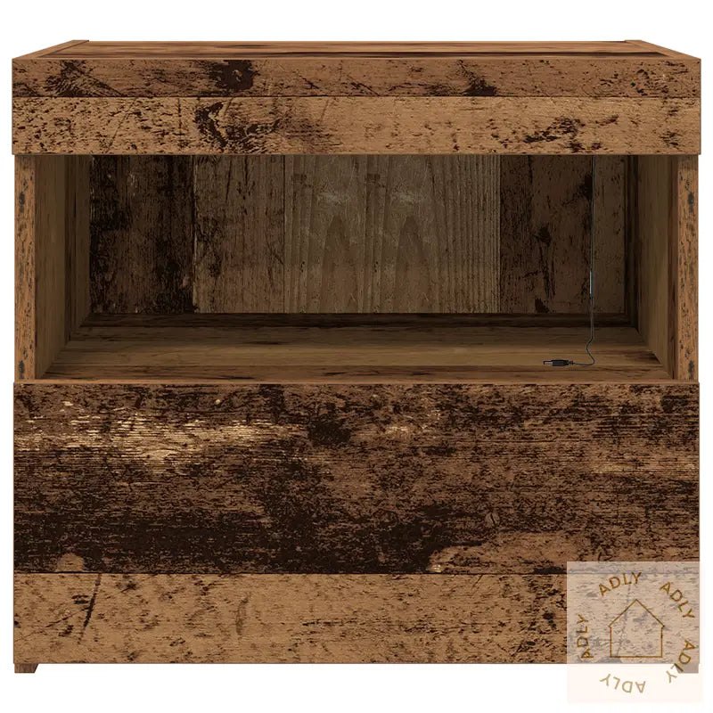 Nattbord Med Led Lys 2 Stk Gamle Tre 50X40X45 Cm