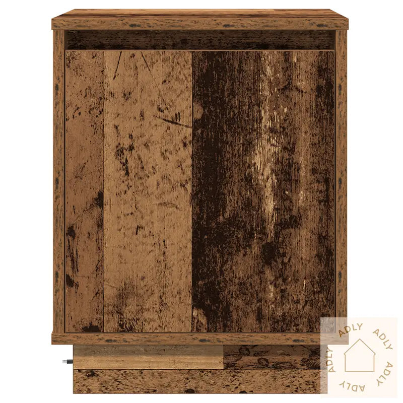 Nattbord Med Led-Lamper 2 Stk Gammel Tre 39X34,5X50 Cm