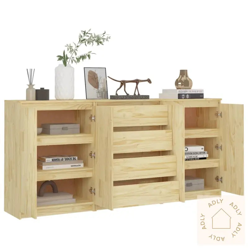 Sideskap 3 Stk Heltre Furu