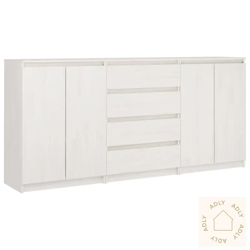 Sideskap 3 Stk Hvit Heltre Furu