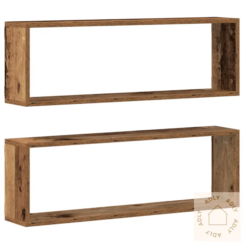 Vegghyller 2 Stk Gammelt Tre 80X15X26 Cm Konstruert Tre