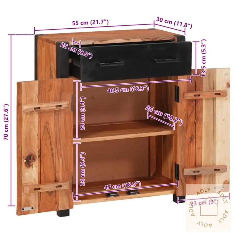 Buffeter Og Sideboards Brun 55 X 30 X 75 Cm Heltre Akasie