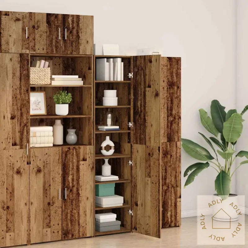 Highboard Gammelt Tre 50X42.5X185 Cm Konstruert Tre