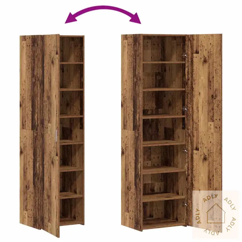 Highboard Gammelt Tre 50X42.5X185 Cm Konstruert Tre