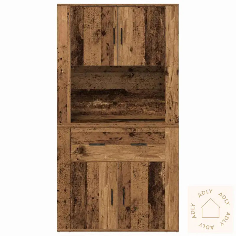Highboard Gammelt Tre 80X33X150 Cm Ingeniørtre