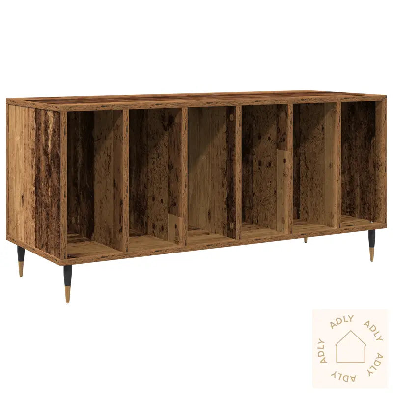 Skap For Plater I Håndlaget Eik 100X38X48 Cm Konstruert Tre
