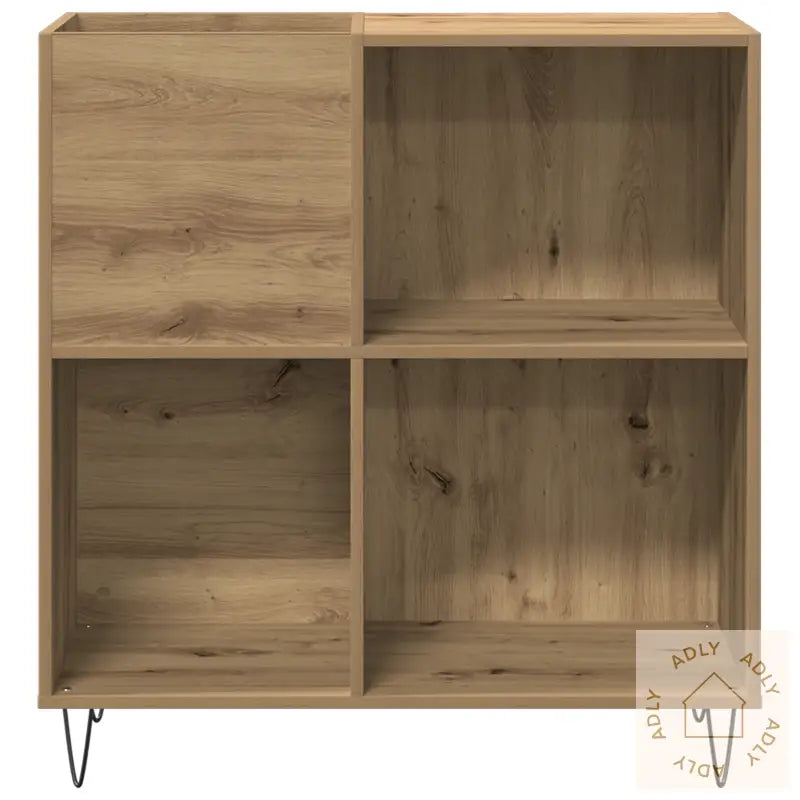 Record Cabinet Svart Eik 84,5X38X89 Cm Ingeniørtre
