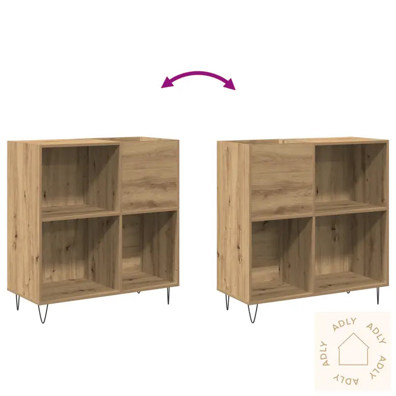 Record Cabinet Svart Eik 84,5X38X89 Cm Ingeniørtre