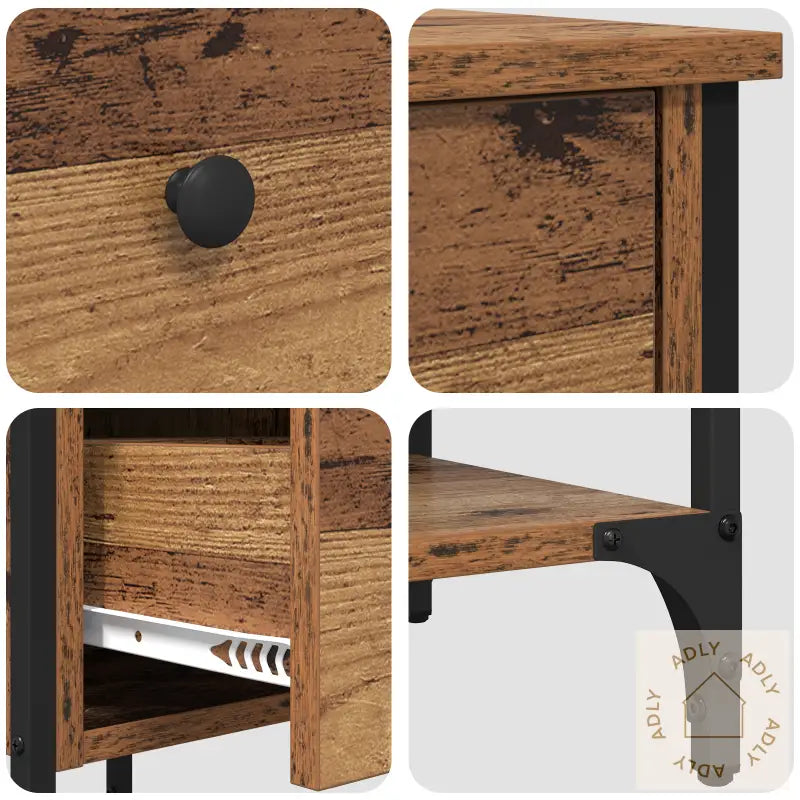 Nattbord Gammelt Tre 34X36X70 Cm Konstruert Tre