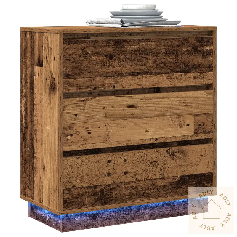 Nattbord Med Led Gamletre 71X34,5X75 Cm Konstruert Tre