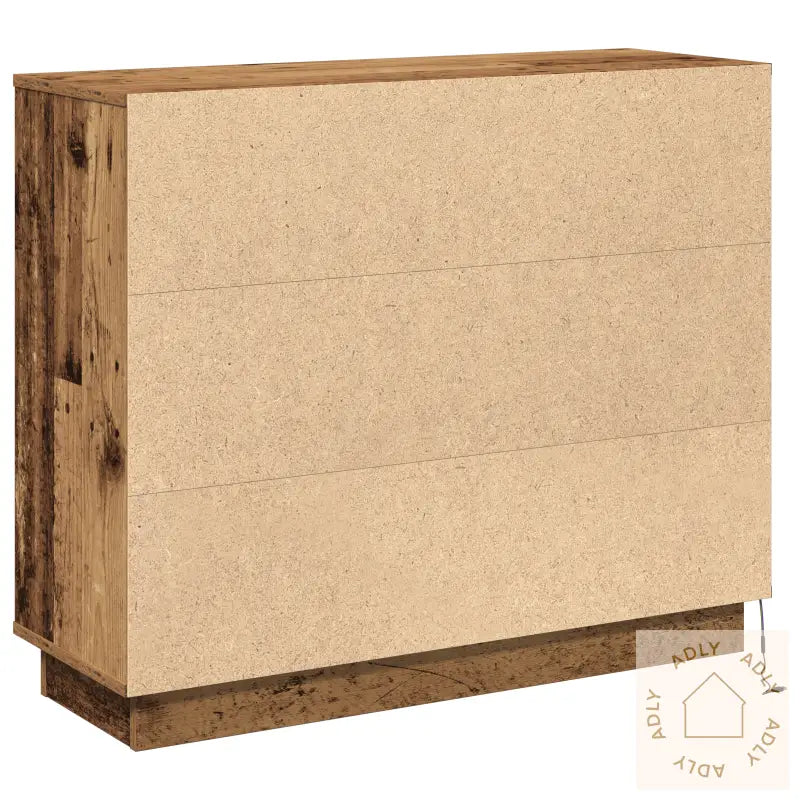 Sideboard Med Led Gamelt Tre 90X32X75 Cm Konstruert Tre