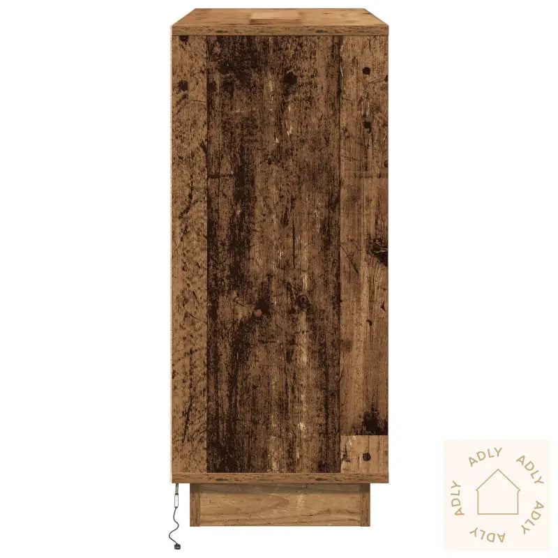 Sideboard Med Led Gamelt Tre 90X32X75 Cm Konstruert Tre