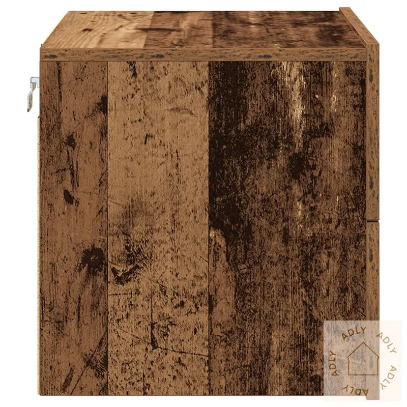 Nattbord Med Led Veggmontert Gammelt Tre 50X39X41 Cm