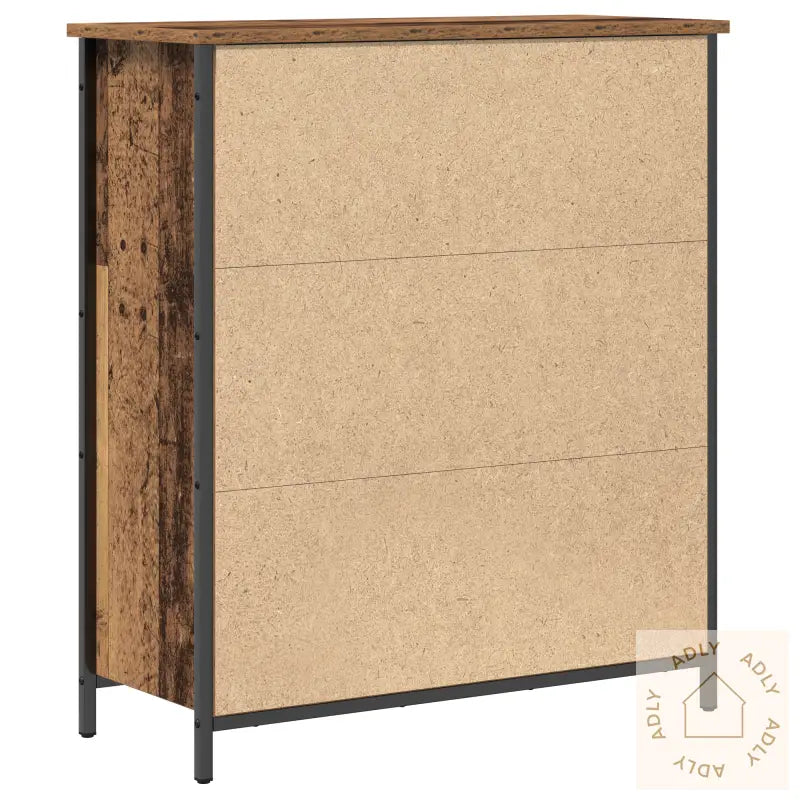 Sideboard Gammel Tre 70X30X80 Cm Støpt Tre Og Stål