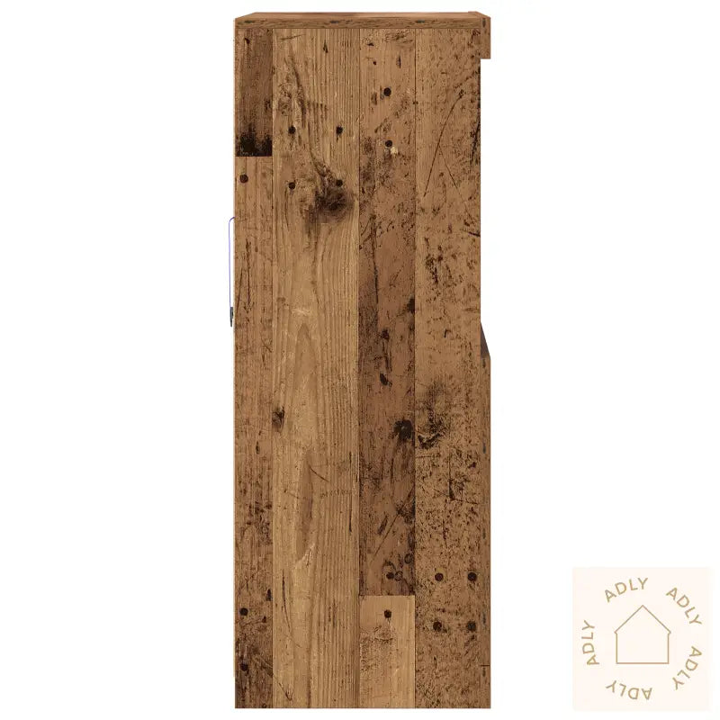 Sideboard Med Led-Lys Gamle Tre 60X37X100 Cm