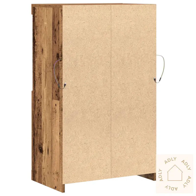 Sideboard Med Led-Lys Gamle Tre 60X37X100 Cm